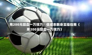 用200元回血一万技巧:低成本翻身实操指南(用200元回血一万技巧)-第1张图片